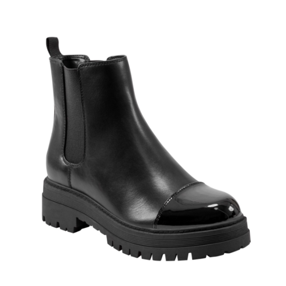 Marc Fisher Women's Pietror Lug-Sole Almond Toe Ankle Booties - Black Multi